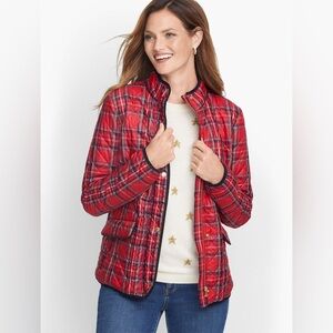*SOLD* Talbots Red Plaid Quilted Jacket size Sp